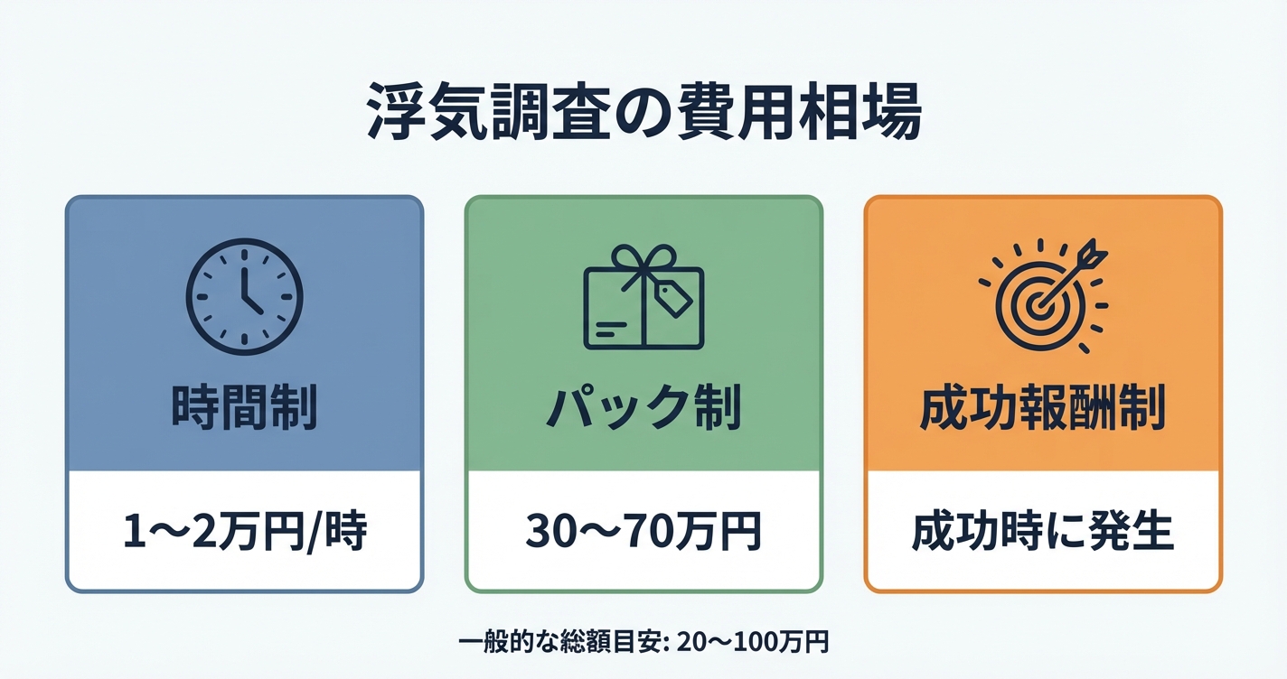 浮気調査の費用相場 時間制・パック制・成功報酬制の3タイプ比較